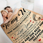 Plush Flannel Blanket for Wife - Husband to Wife Love Message - All-Season Softness for Sofa, Couch, Office, Camping, Bed, Travel, Living Room - Cozy Gift for Friends, Family, Birthday, 80x60in Lootquake LLC