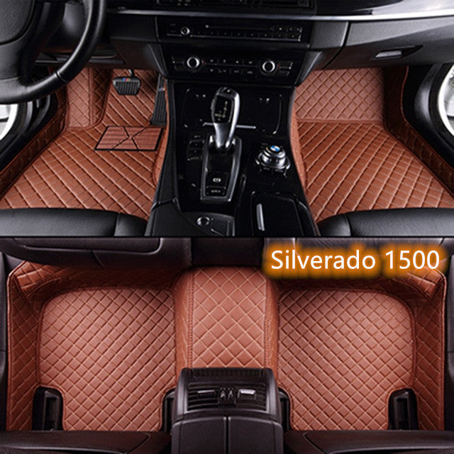 Fully Surrounded Car Leather Floor Mat Pad All Weather Protection Pi-Mart