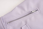 Street Handsome Belt Motorcycle Leather Ladies Jacket Pi-Mart