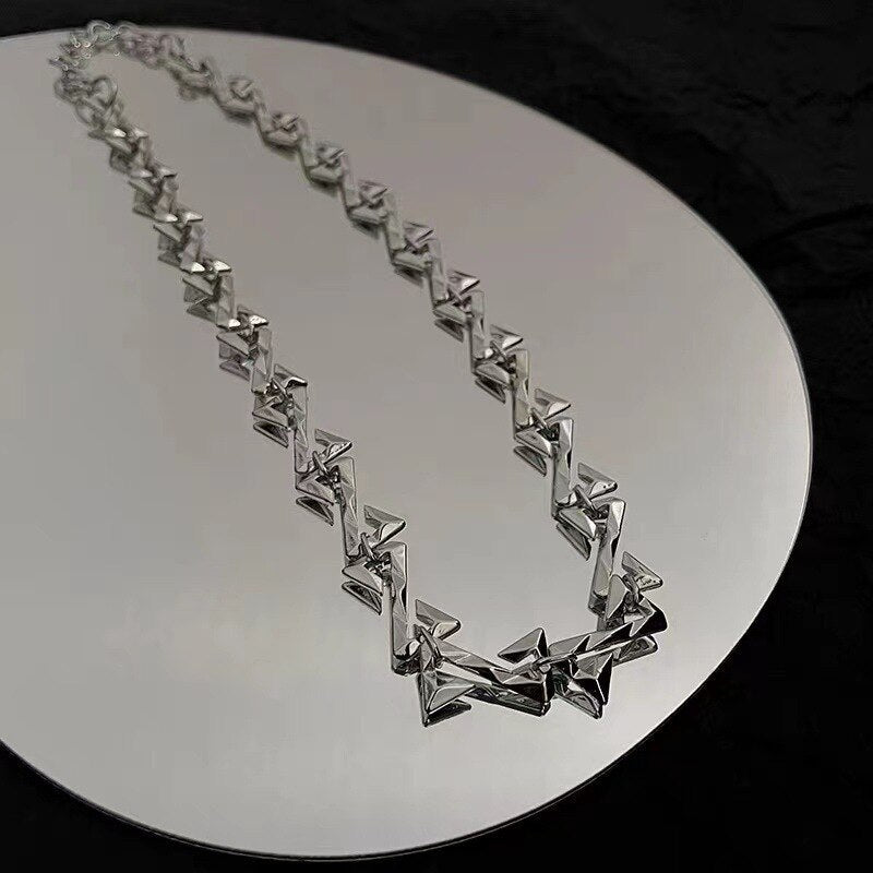 Stainless Steel Z Letter Chain Necklace Pi-Mart