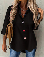 Women's Casual Button-Up Shirt,Long Sleeve Tops Lootquake LLC