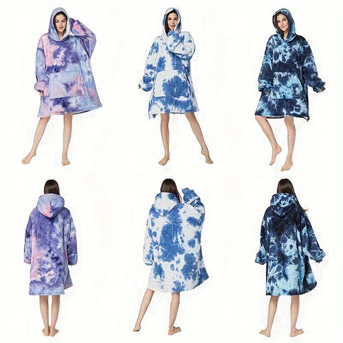 1pc Wearable Blanket Hoodie, Oversized Sherpa Hooded As Birthday Gifts For Mom Women Girlfriend Men, Cozy Sweatshirt With Giant Pocket Lootquake LLC