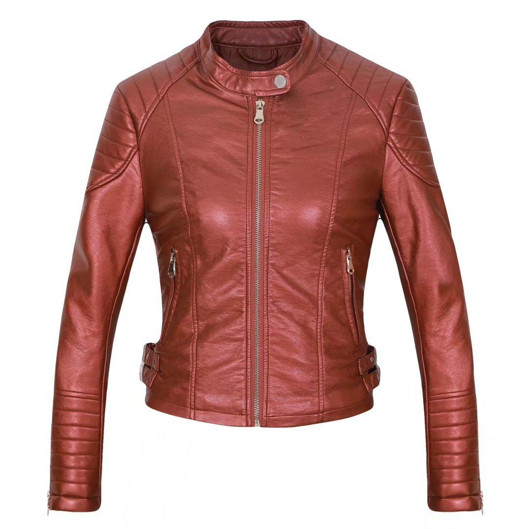 PU leather motorcycle leather jacket Pi-Mart