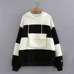 Striped panel hoodie Pi-Mart