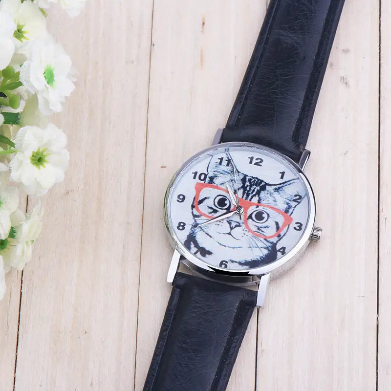 Cute Lady Simple Fashion Trendy Eyes Cat Digital Watch Lootquake LLC
