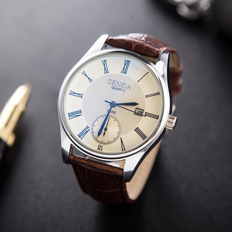 Retro Men's Watch Single Calendar Waterproof Belt Pi-Mart