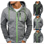 Men's Long Sleeve Hoodie Hoodie Zip Pocket Paneling Jacket Pi-Mart