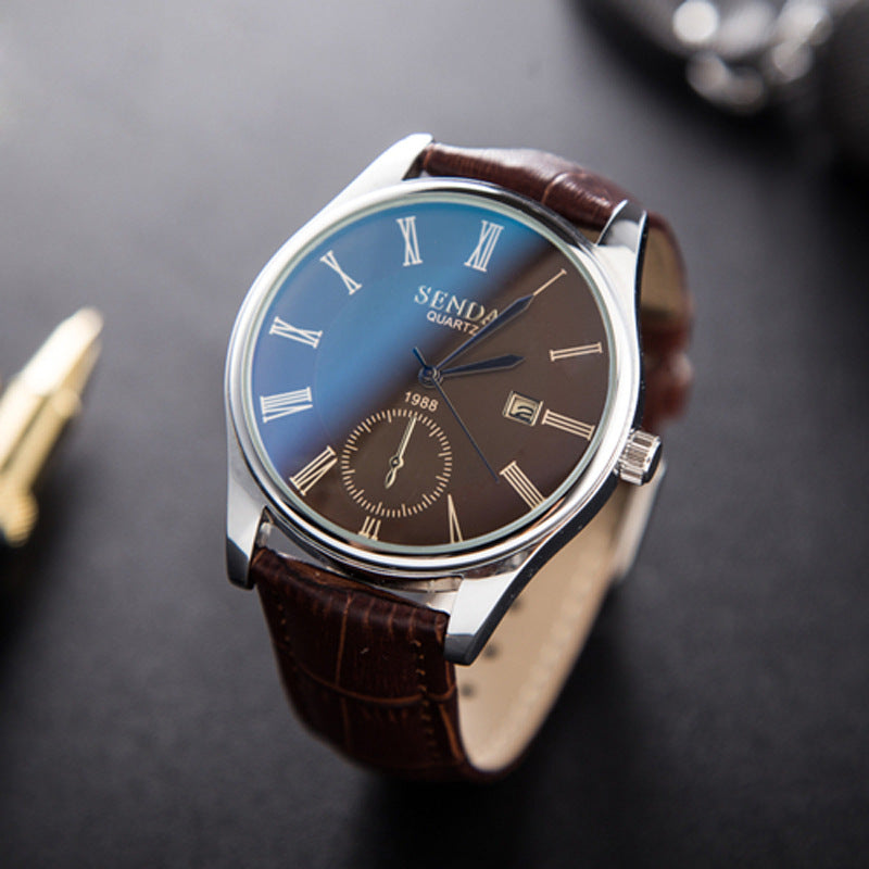 Retro Men's Watch Single Calendar Waterproof Belt Pi-Mart
