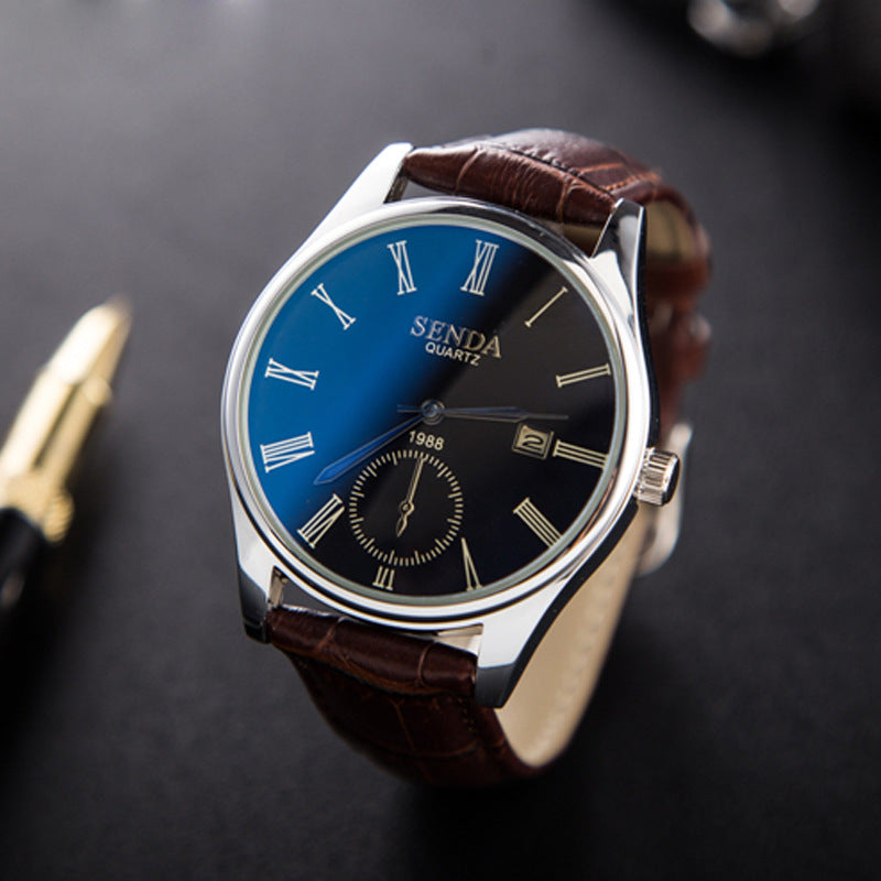 Retro Men's Watch Single Calendar Waterproof Belt Pi-Mart