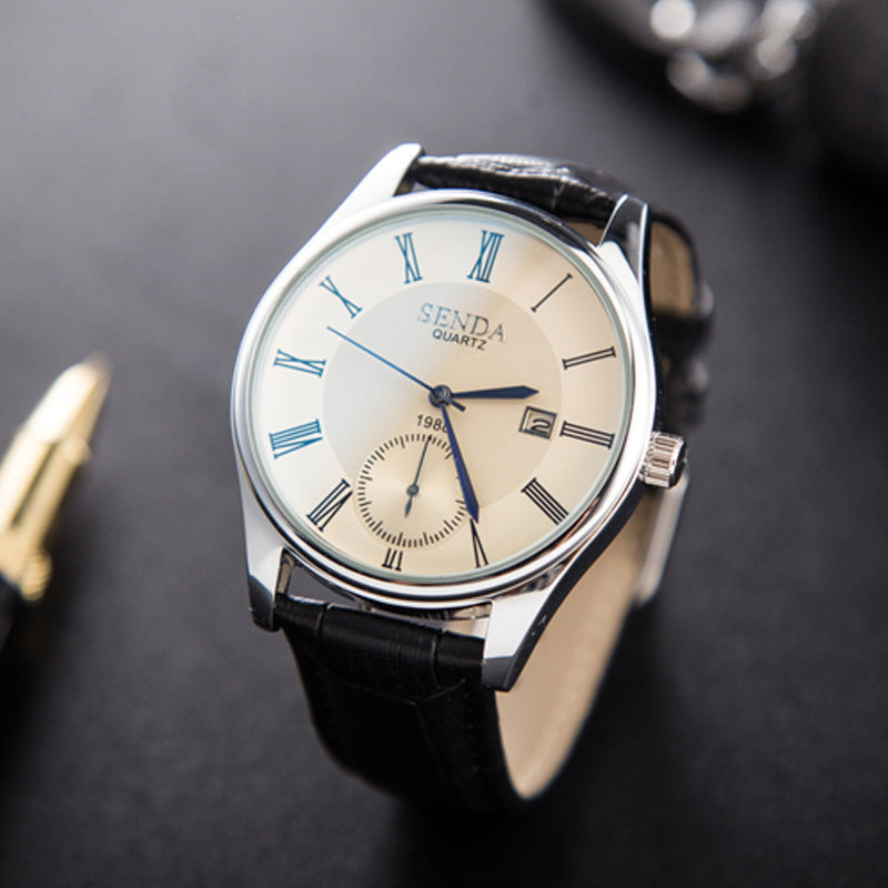 Retro Men's Watch Single Calendar Waterproof Belt Pi-Mart