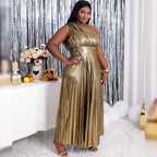 Large Swing Skirt Pleated Dress Women Pi-Mart
