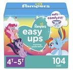 Pampers Easy Ups Training Underwear Girls Size 6 4T-5T, 104 Count