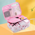 Travel portable large capacity cosmetic bag, printed nylon cosmetic storage bag, cosmetic case, toilet bag, makeup bag organizer, makeup bag with compartments, - SJB-DIAMOND ELITES