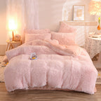 Luxury Thick Fleece Duvet Cover Queen King Winter Warm Bed Quilt Cover Pillowcase Fluffy Plush Shaggy Bedclothes Bedding Set Winter Body Keep Warm Pi-Mart