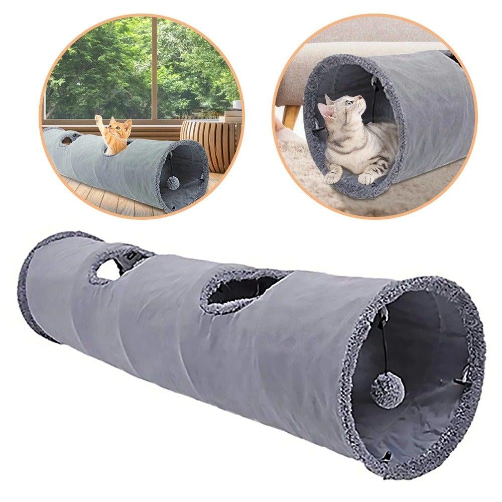 2/3/4/5 Holes Pet Cat Tunnel Toys Foldable Pet Cat Kitty Training Interactive Fun Toy For Cats Rabbit Animal Play Tunnel Tube For Cats Tunnels for Indoor Cats Cat Tube Collapsible 3 Way Pet Tunnel Great Toy for Cats Stevvex