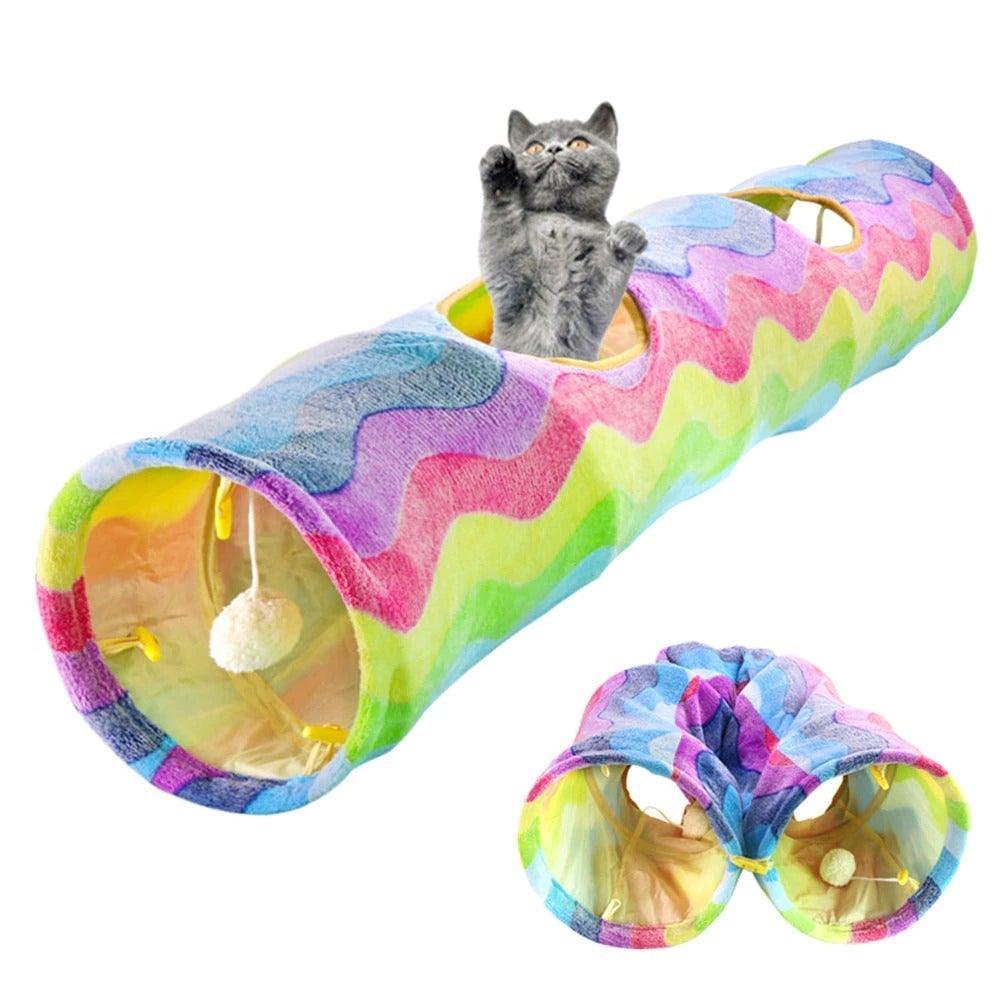 2/3/4/5 Holes Pet Cat Tunnel Toys Foldable Pet Cat Kitty Training Interactive Fun Toy For Cats Rabbit Animal Play Tunnel Tube For Cats Tunnels for Indoor Cats Cat Tube Collapsible 3 Way Pet Tunnel Great Toy for Cats Stevvex