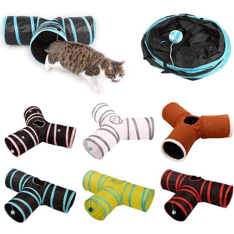 2/3/4/5 Holes Pet Cat Tunnel Toys Foldable Pet Cat Kitty Training Interactive Fun Toy For Cats Rabbit Animal Play Tunnel Tube For Cats Tunnels for Indoor Cats Cat Tube Collapsible 3 Way Pet Tunnel Great Toy for Cats Stevvex