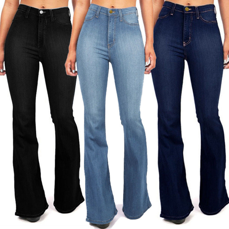 Jeans For Women Plus Size Long Denim Pants Slim Bell Bottom Denim Trousers Skinny Jeans Women'S Denim Pants - SJB-DIAMOND ELITES