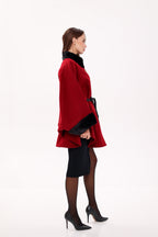 Genuine Scandinavian Mink Fur Double Face Wool Poncho - SJB-DIAMOND ELITES