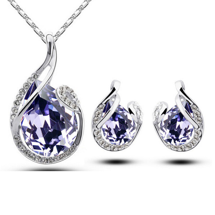Rhinestone Earring Necklace Pi-Mart