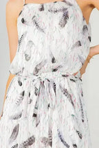 Textured Lurex Chiffon Ruffle Dress