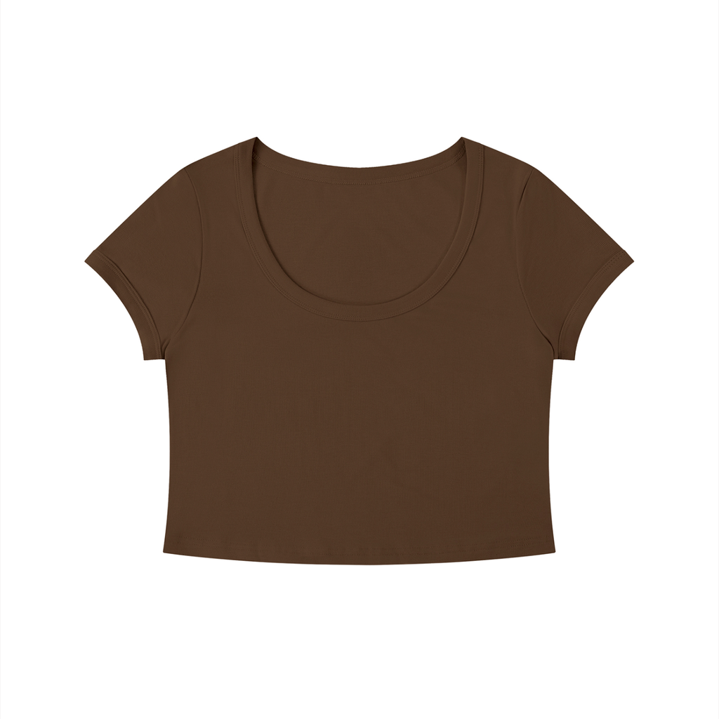 Loki & Ivy Women's Solid Color Slim Crop T-Shirt