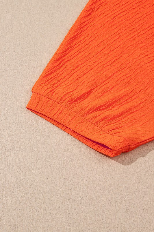 Textured V Neck T Shirt and Shorts Set THRIXINE