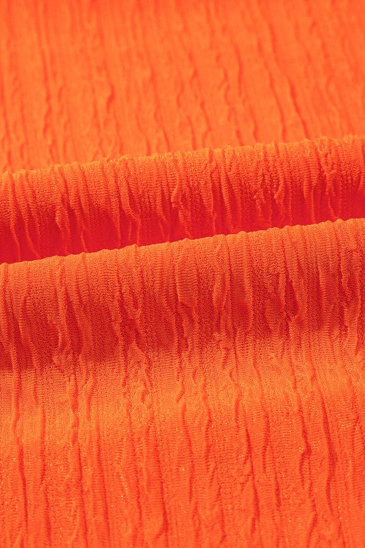 Textured V Neck T Shirt and Shorts Set THRIXINE