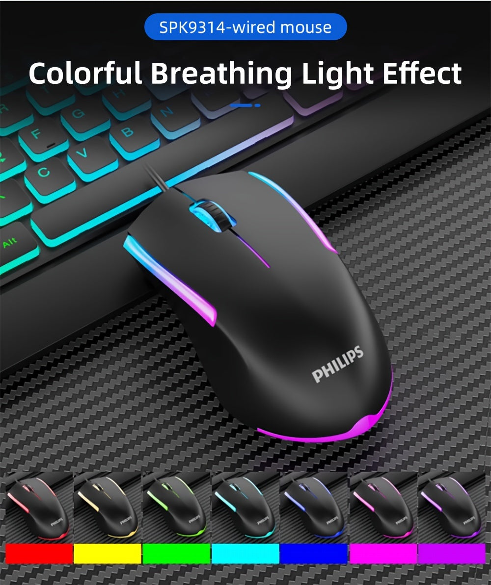 Wired Gaming Mouse with LED Backlight, 1200 DPI Optical Sensor, Ergonomic Design, ESports Games Theme, Right-Hand Orientation, Non-Slip Silicone Rollers, Battery-Free Operation for Windows/PC/Mac/Laptop