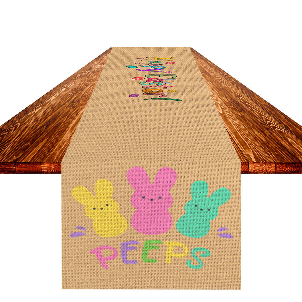 Easter Table Flag Linen Strong Durable Tablecloth Oil And Stain Proof Pi-Mart