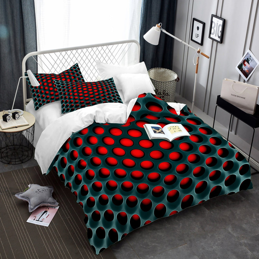 Home textile three-piece honeycomb duvet cover Pi-Mart