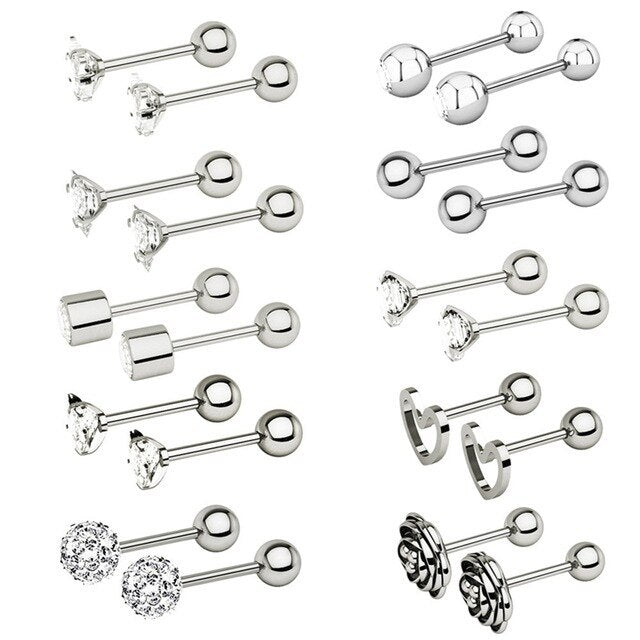 Exquisite zircon earring set Pi-Mart