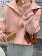 Turtleneck Zipper Sweater Pi-Mart