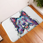 Pet dog flannel floor mat door mat printing foot mat anti-slip mat carpet Pi-Mart