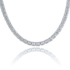 Full bar zircon square men's necklace Pi-Mart