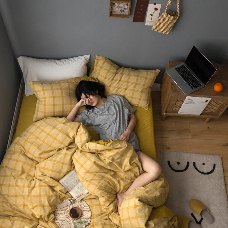 Simple check sheet duvet cover Pi-Mart
