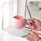 Ins Retro Tulip Coffee Cup And Saucer Set Pi-Mart
