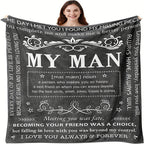 1pc Gifts Blanket For Him, Husband Boyfriend Gifts Blanket, Birthday Gift Ideas For Boyfriend, I Love You Gifts For Him Perfect For Birthday, Anniversary, Christmas, Valentine's Day, Soft And Comfortable Throw Blanket Lootquake LLC