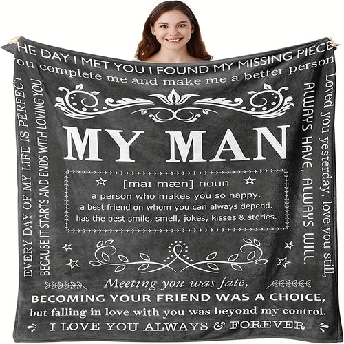 1pc Gifts Blanket For Him, Husband Boyfriend Gifts Blanket, Birthday Gift Ideas For Boyfriend, I Love You Gifts For Him Perfect For Birthday, Anniversary, Christmas, Valentine's Day, Soft And Comfortable Throw Blanket Lootquake LLC