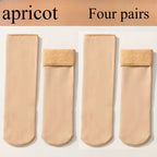 4 Pairs Snow Socks With Plush Lined, Thickened Warm Floor Socks, Winter Cold Cold Warm Socks Lootquake LLC