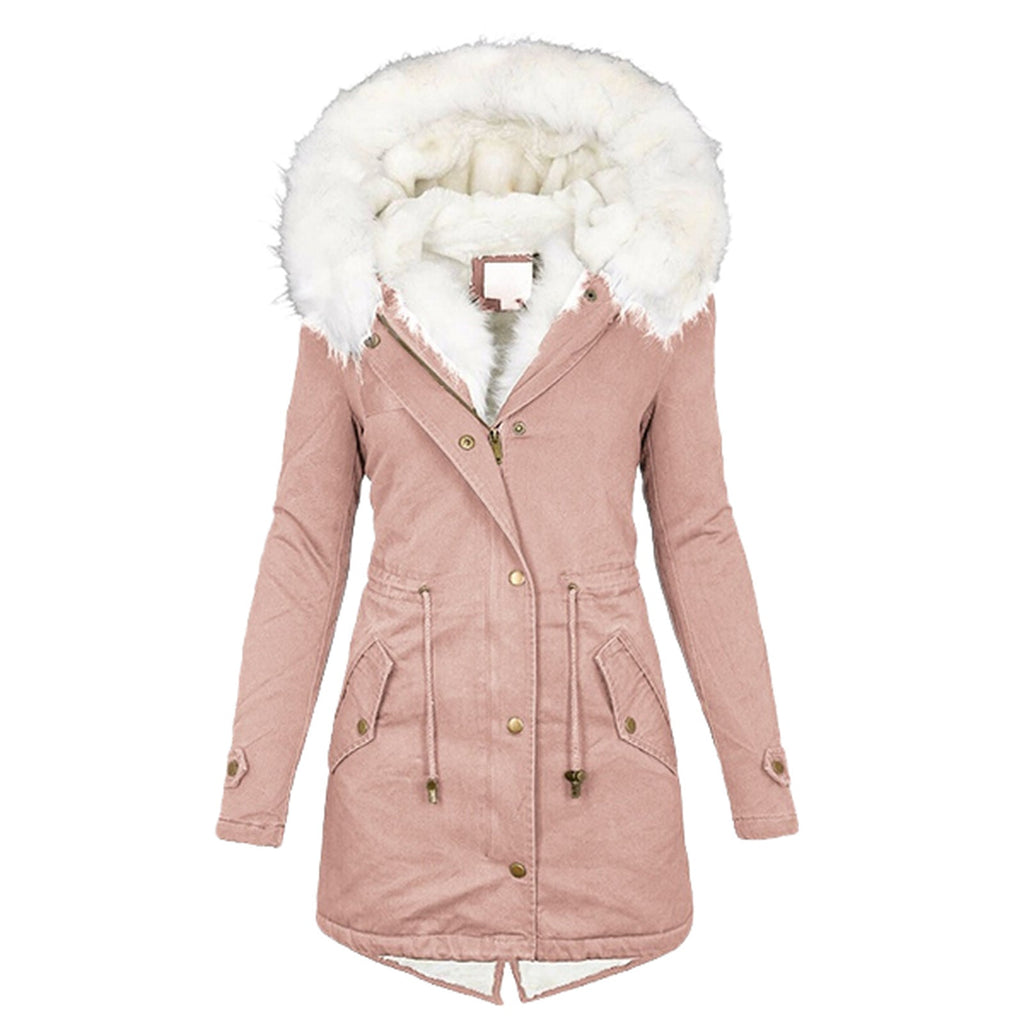 Women's cotton padded jacket with white collar Pi-Mart