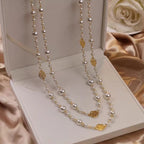 Retro Multi-layer Pearls Necklace Fashion Long Sweater Chain Versatile Accessories For Women Pi-Mart