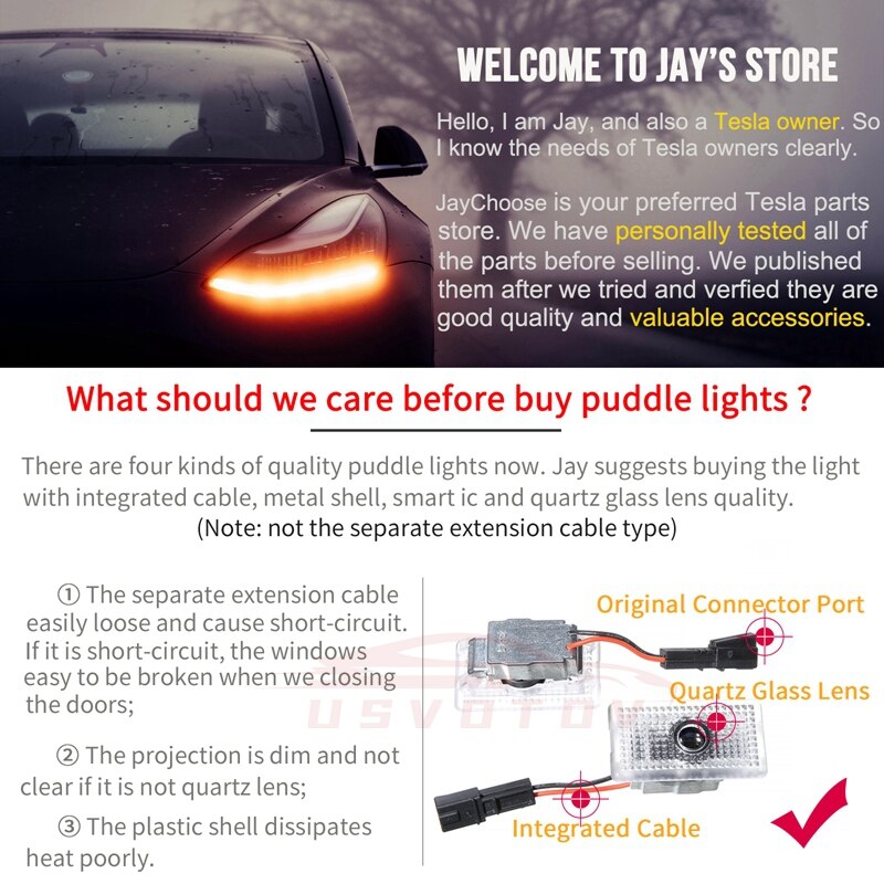 For Tesla Model 3 Y S X Puddle Lights No Fade - SJB-DIAMOND ELITES