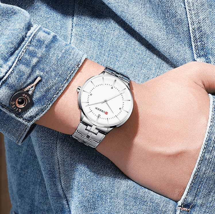 Men's  Waterproof Watch With Shining Bracelet In Five Modern Designs Perfect Gift For Your Loved One Stevvex
