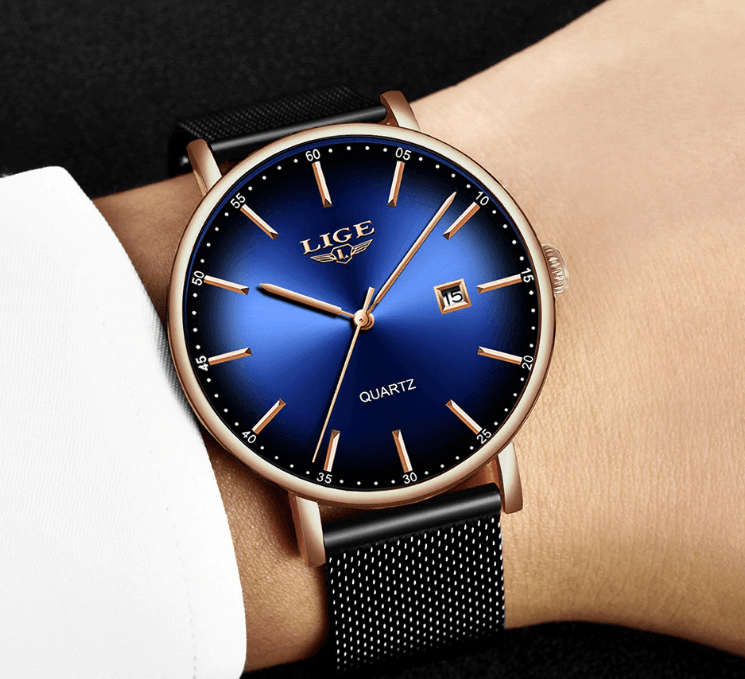 Men's Elegant  Watch With Stainless Steel Straps And Special Date Display Excellent Look Unique Design Perfect Gift Stevvex