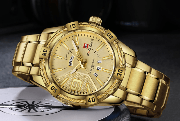 Men's  Luxury Stainless steal Waterproof Watch With Day And Date Display Unique Design Perfect Gift In Modern Metal Men  Wrist Watch Design - SJB-DIAMOND ELITES