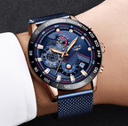 Men's Sports Waterproof Watch With  Stainless Steel Bracelet Unique Design Perfect Gift For Your Man Stevvex