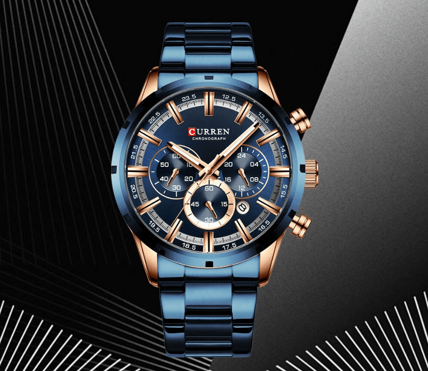 Men's Sports  Waterproof Stainless Steel Watch With Chronometers And Special Date Display Unique Design Perfect Gift Stevvex
