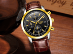 Men's  Waterproof Watch With Chronometers Date Display And Fluorescent Pointers Excellent Look Perfect Gift Stevvex