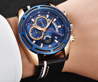 Men's Waterproof Sports  Watch With Leather Belts, Chronometers Day View Fluorescent Pointers Unique Design Perfect Gift Stevvex